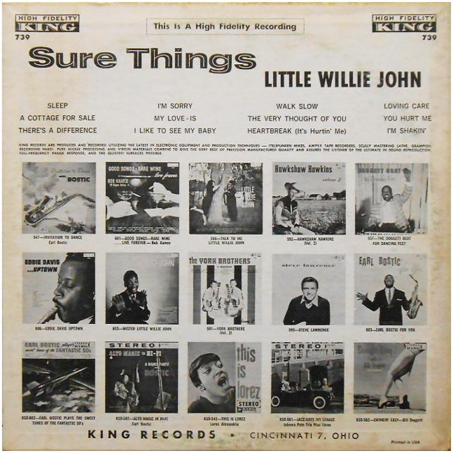 King 739 - Sure Things Back Cover