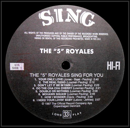 616 - The 5 Royales Sing For You 616 - The 5 Royales Sing For You